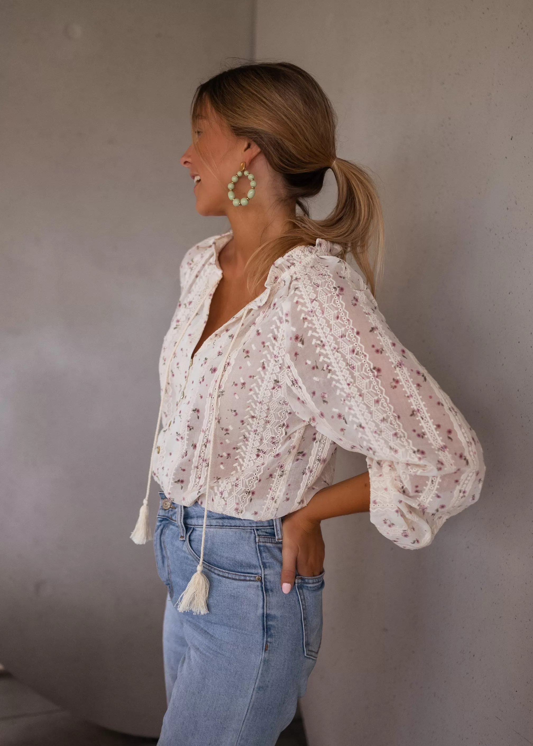 Aiden Blouse | Crue & Floral | -Easy Clothes Store