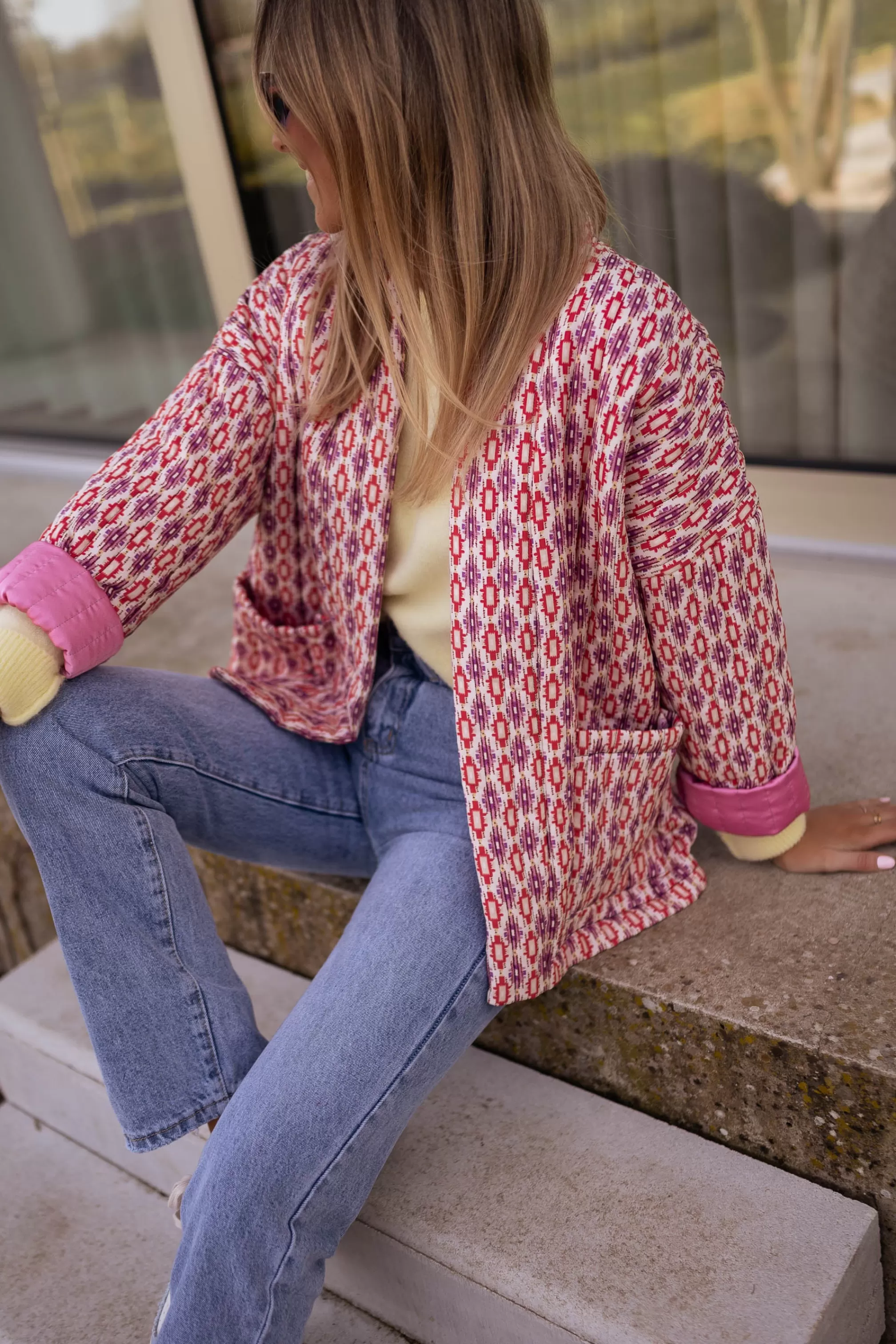 Belinda Jacket Pink Quilted | Trendy Quilted Jacket | Ready-to-wear-porter En Ligne | -Easy Clothes Outlet