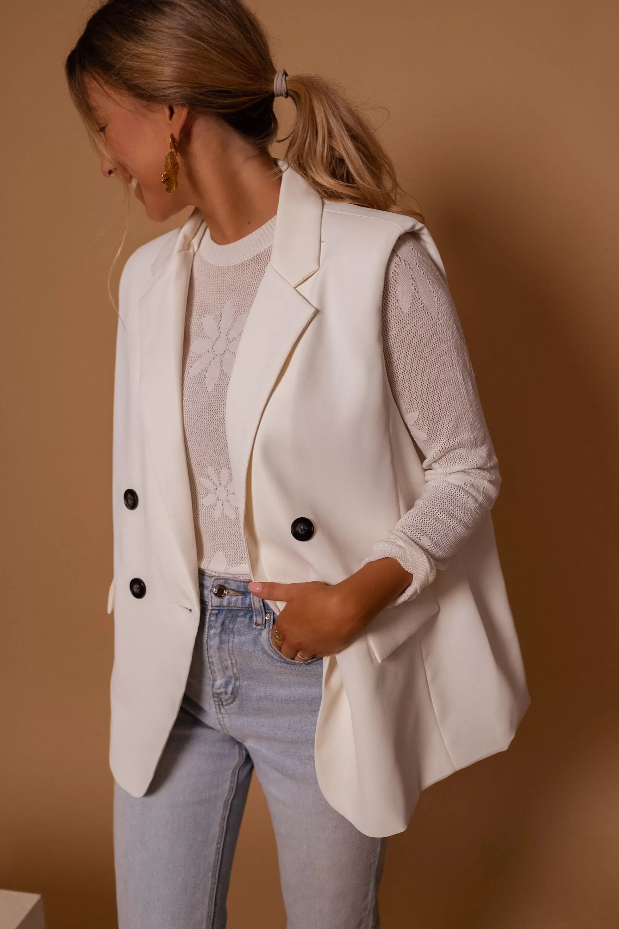 Blazer Ecru | Oana | Shops | -Easy Clothes Fashion