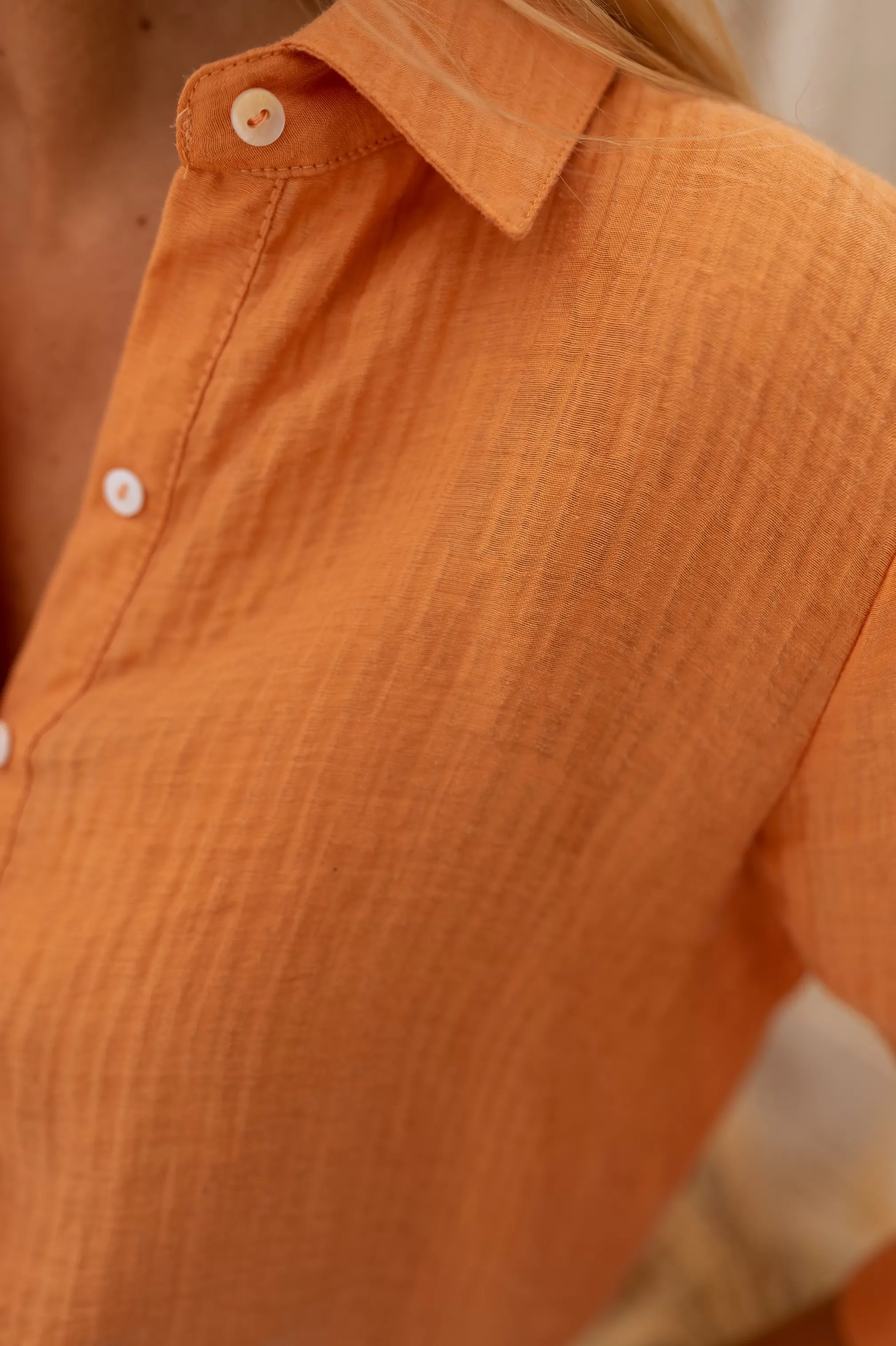 Dalo Shirt | Orange | Light & Fluid-Easy Clothes Online