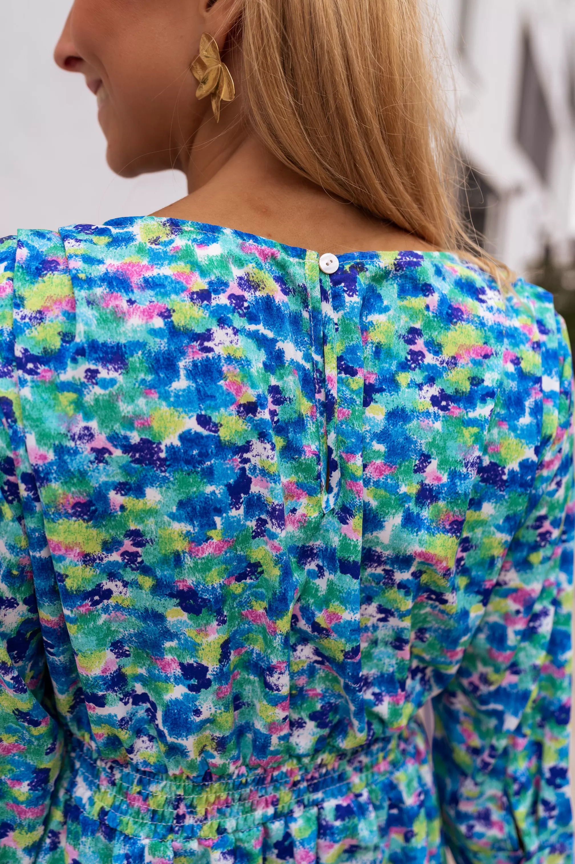 Dress Bathy Blue Patterned | Dress Short Blue Floral | Ready To-Porter Online | -Easy Clothes Best