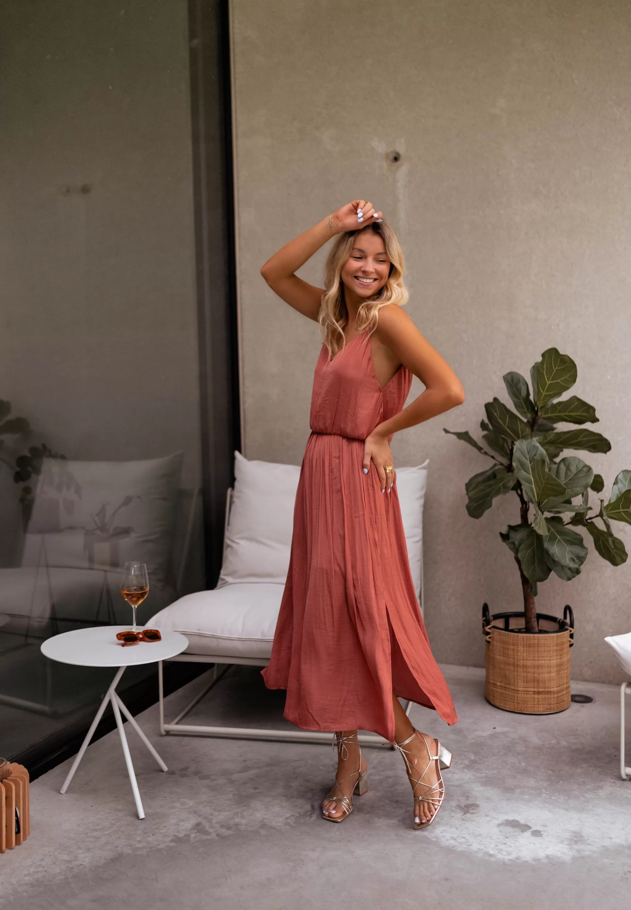 Dress Dalie Brique | Dress Cocktail Noon | Ready To-Porter Online | -Easy Clothes Outlet