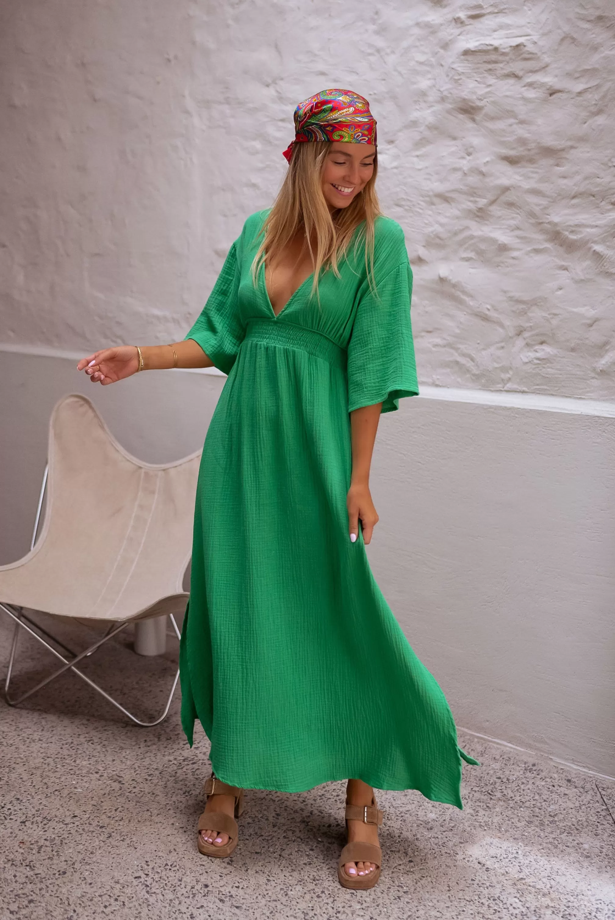 Dress Green Pamela - -Easy Clothes Fashion