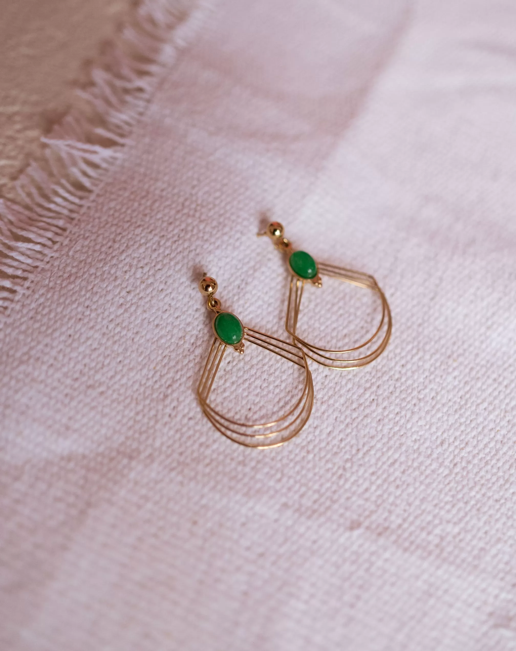 Earrings Golden Adil | Green Pearl | Jewelry & Accessories-Easy Clothes Online