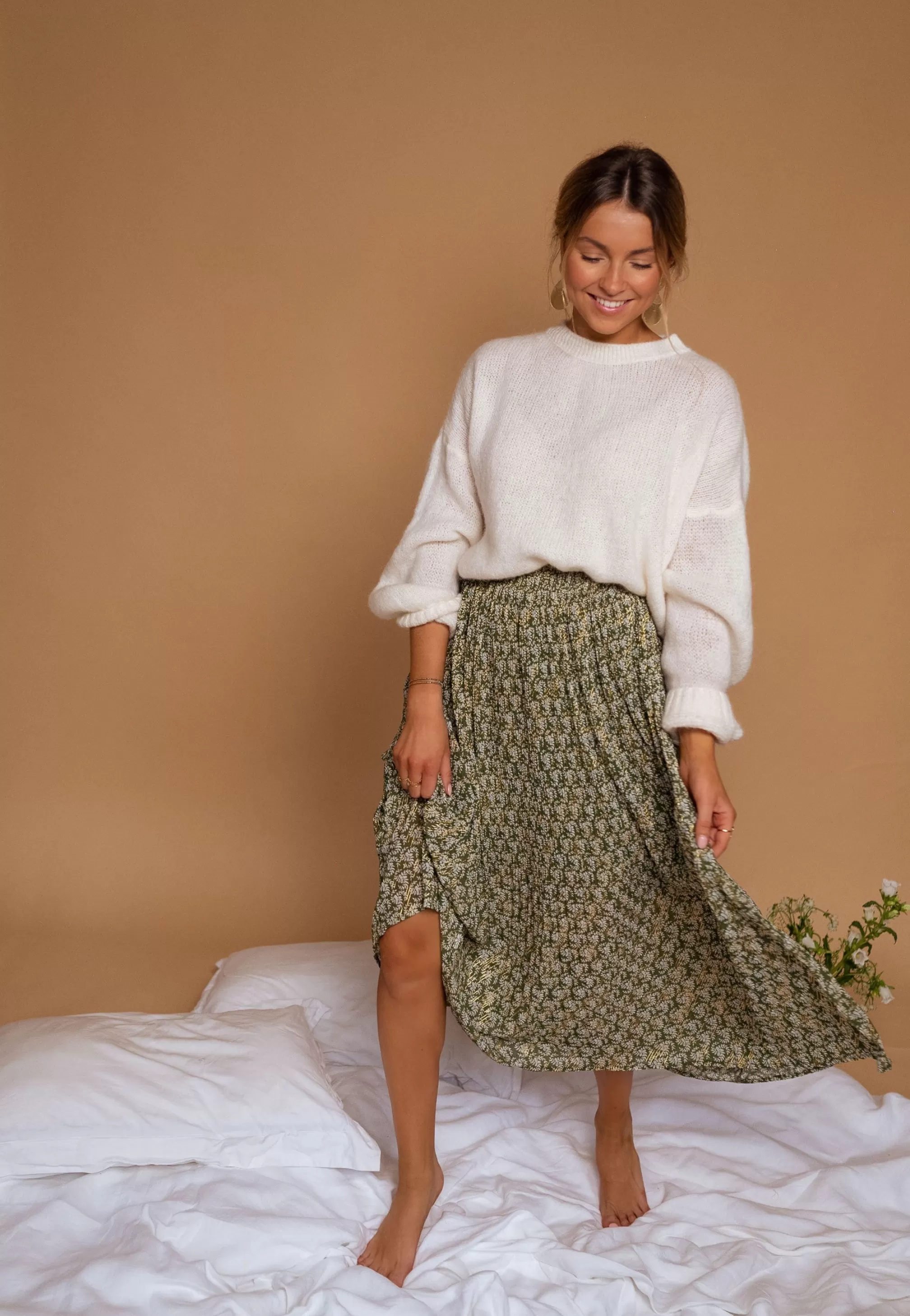 Green Moriane Skirt Patterned | Women's Dress | -Easy Clothes Fashion