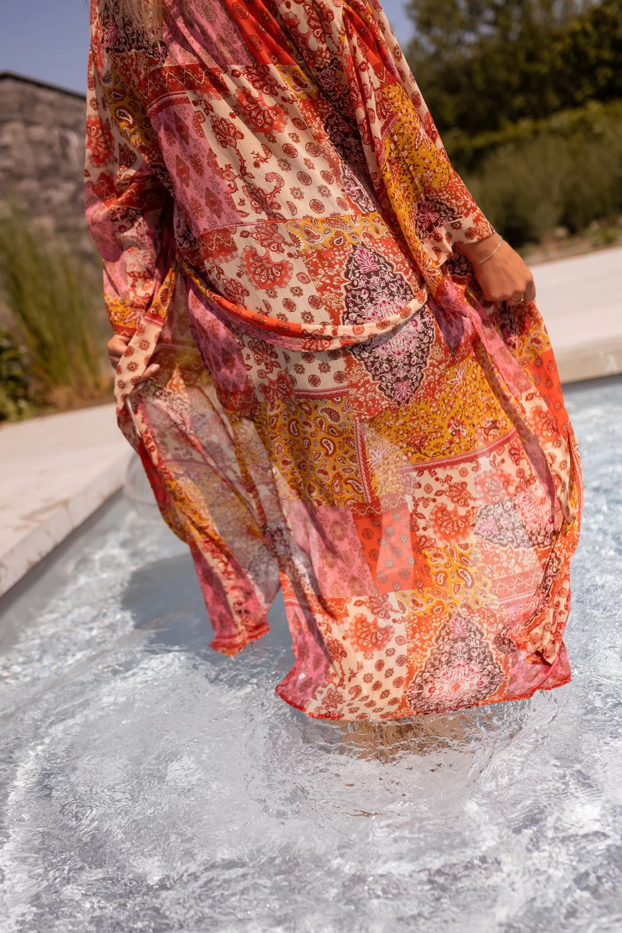 Kimono Omera Pink And Orange Patterned | Beach Kimono | Ready To-Porter Online | -Easy Clothes Clearance