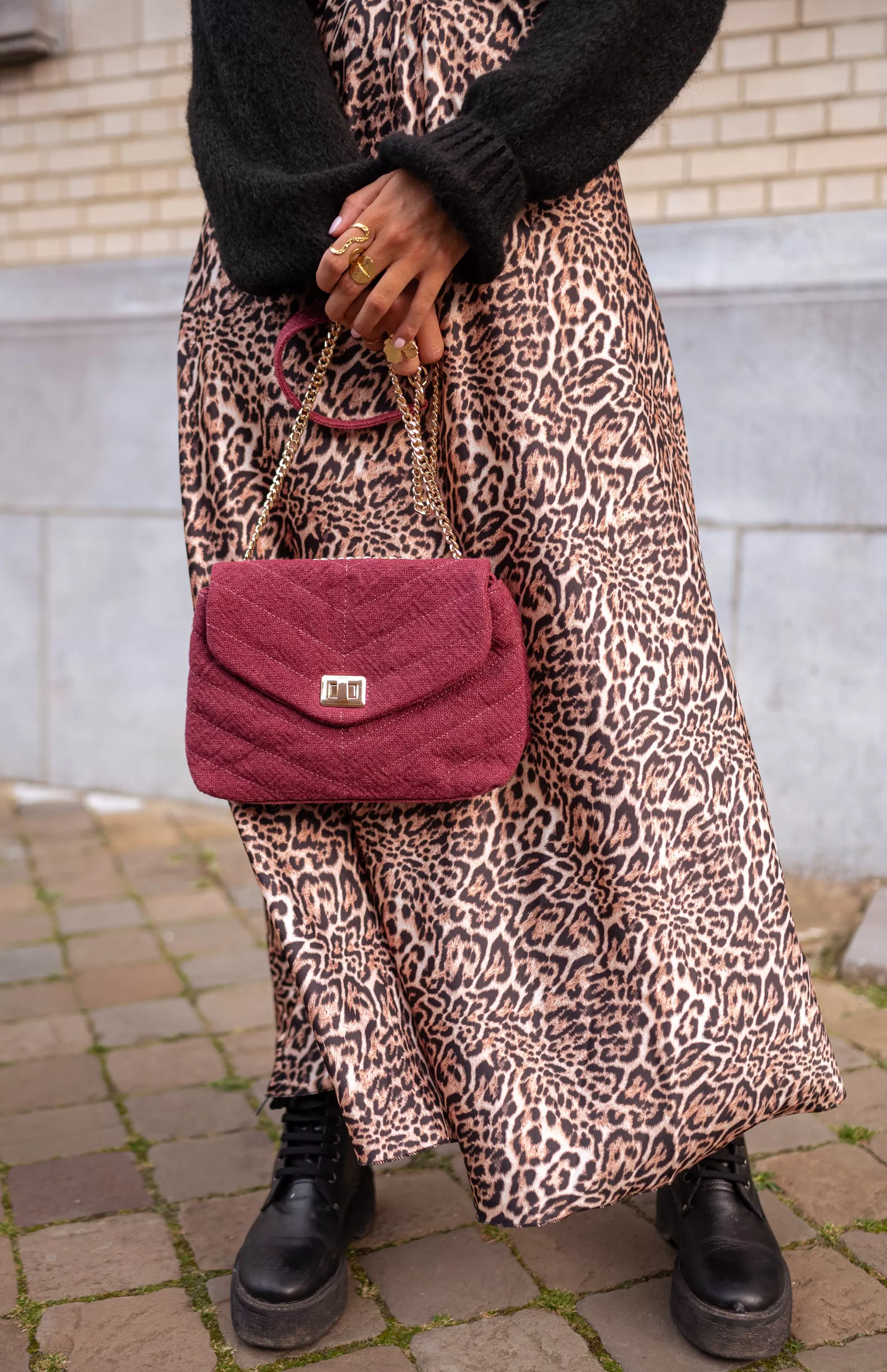 Marry Bag - Burgundy - Linen - Accessories-Easy Clothes Flash Sale