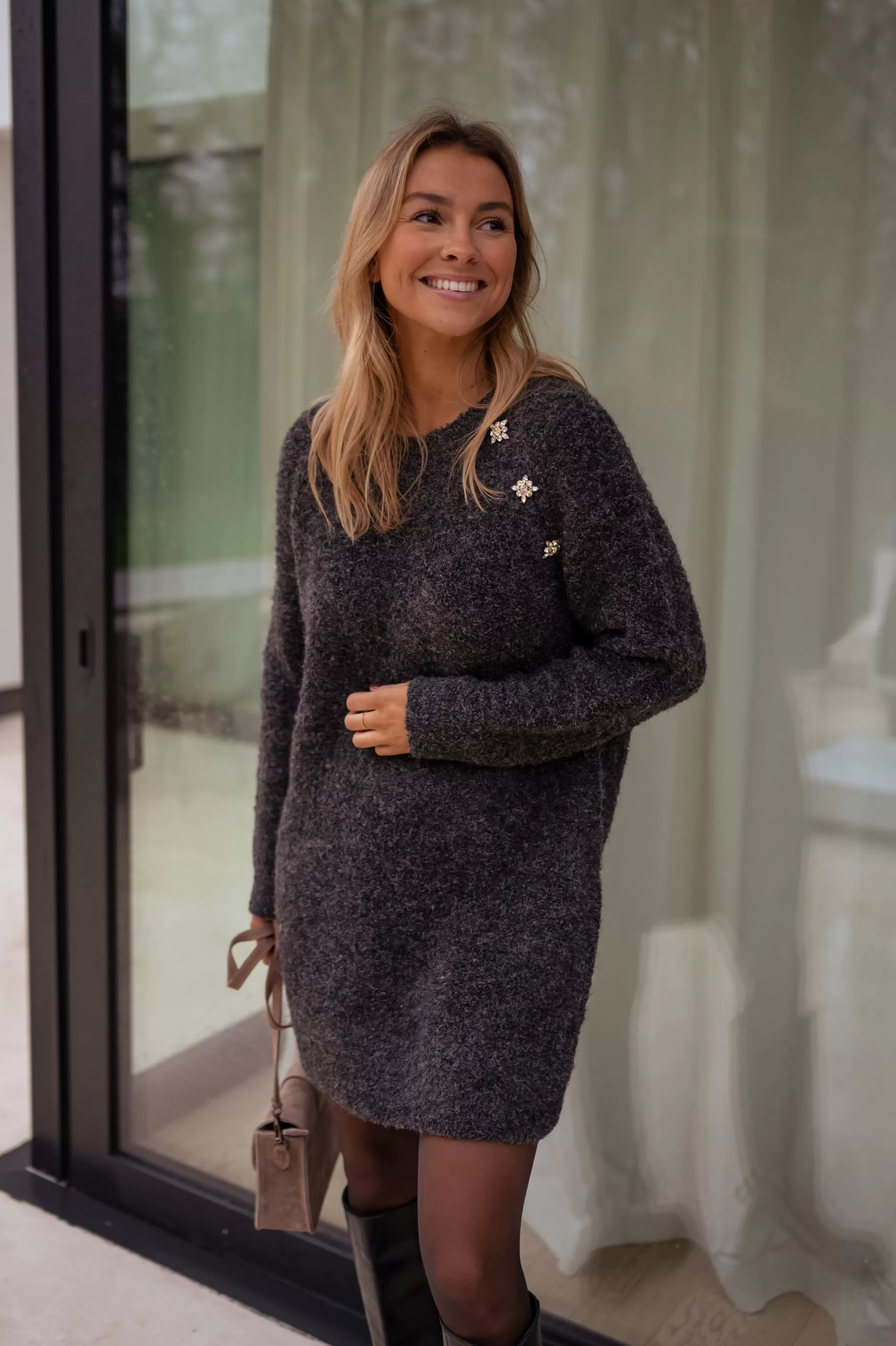 Nesra Sweater Dress - -Easy Clothes Fashion