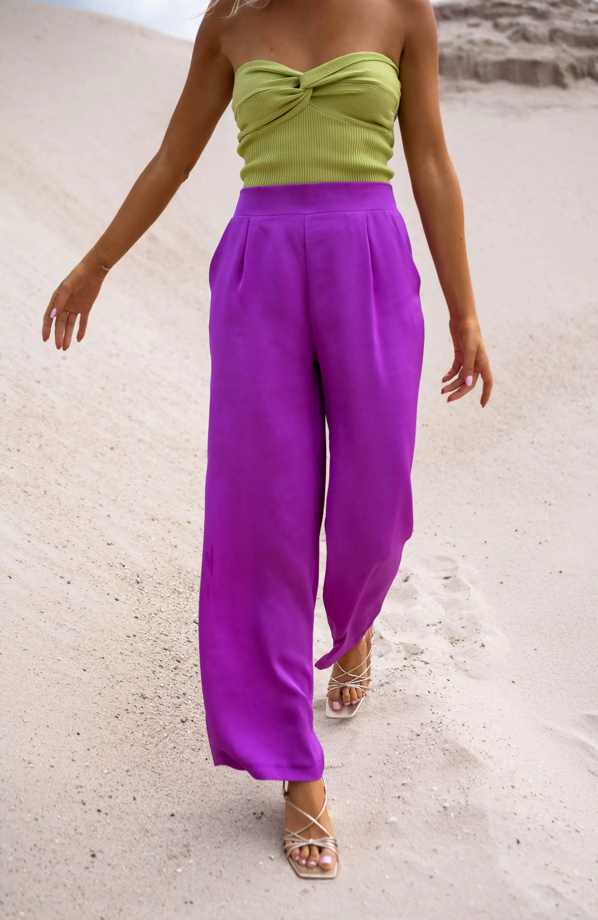 Pants Thaly Violet - -Easy Clothes Flash Sale