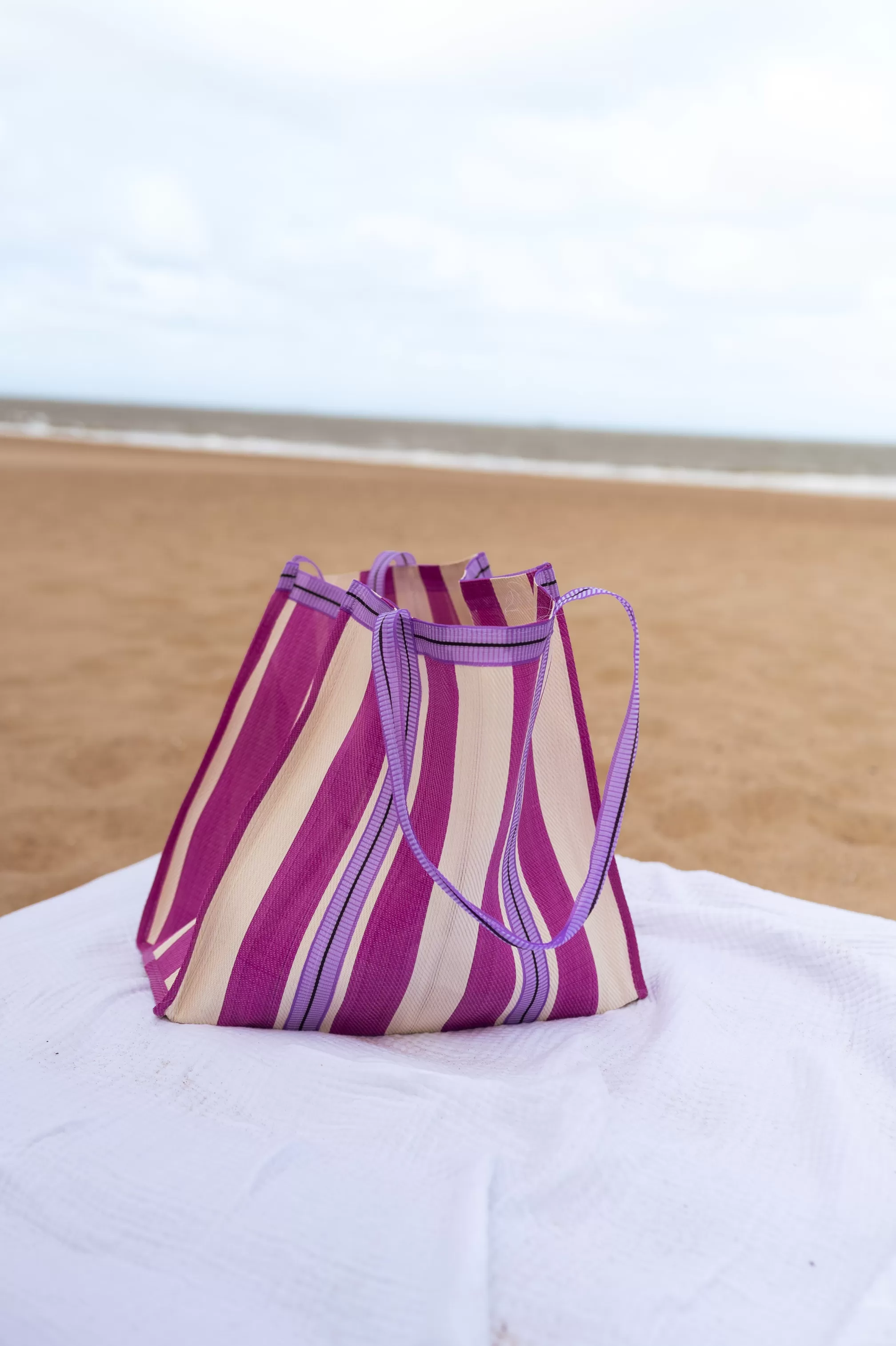 Sac Sevana à Lignes Rose | Sac De Plage Ligné | Prêt-à-porter En Ligne |  -Easy Clothes Best