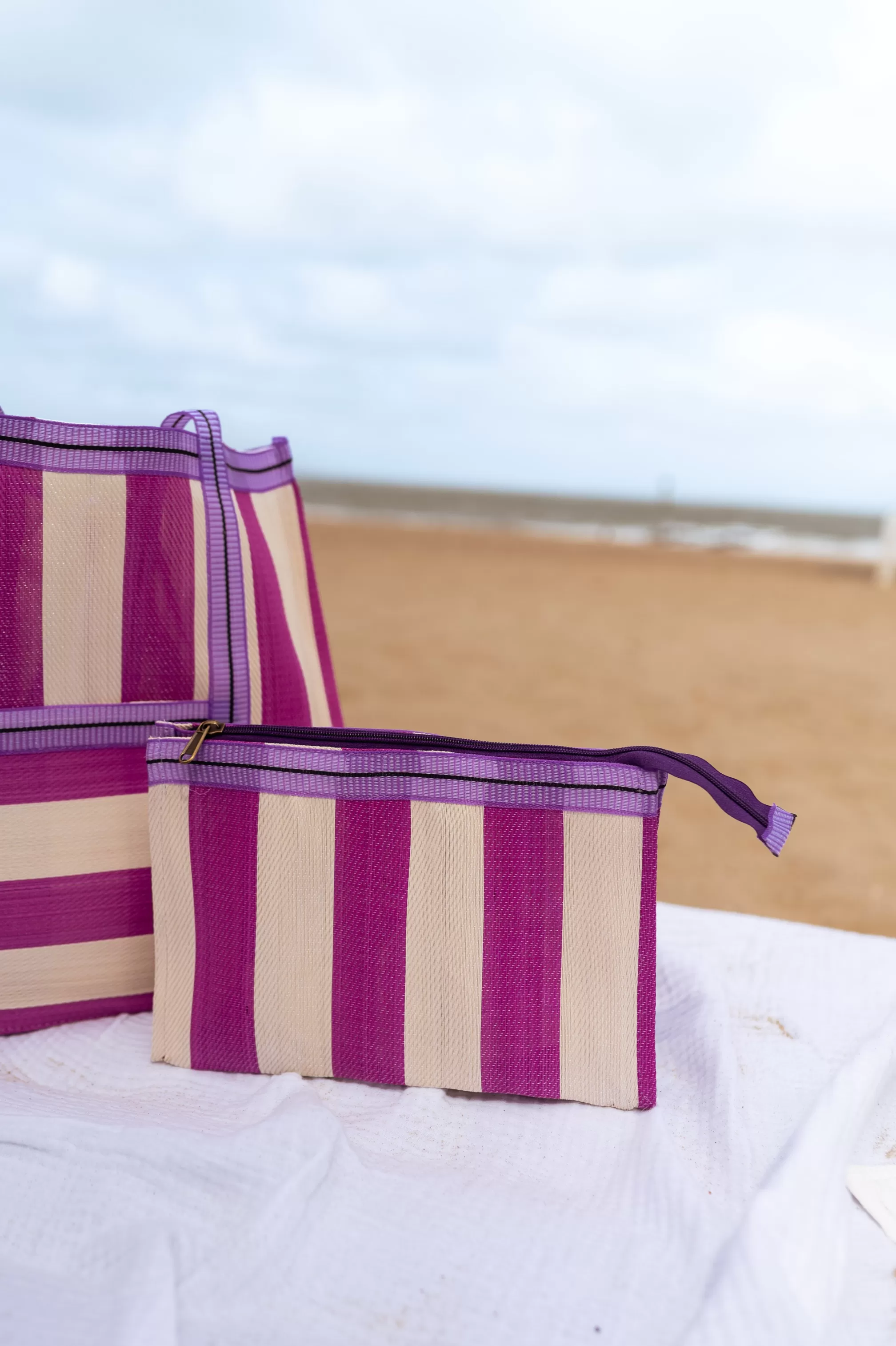 Sac Sevana à Lignes Rose | Sac De Plage Ligné | Prêt-à-porter En Ligne |  -Easy Clothes Best