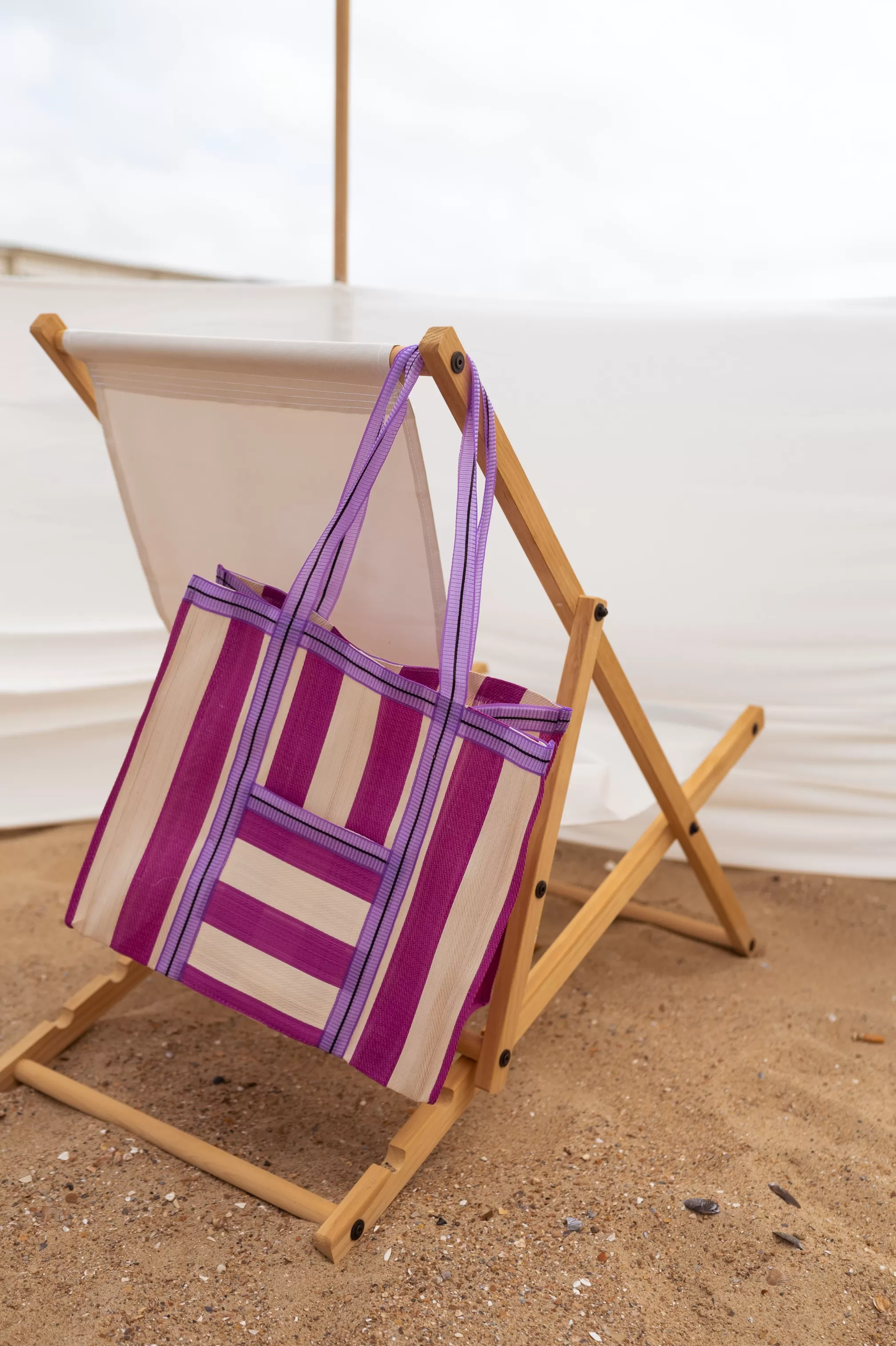 Sac Sevana à Lignes Rose | Sac De Plage Ligné | Prêt-à-porter En Ligne |  -Easy Clothes Best