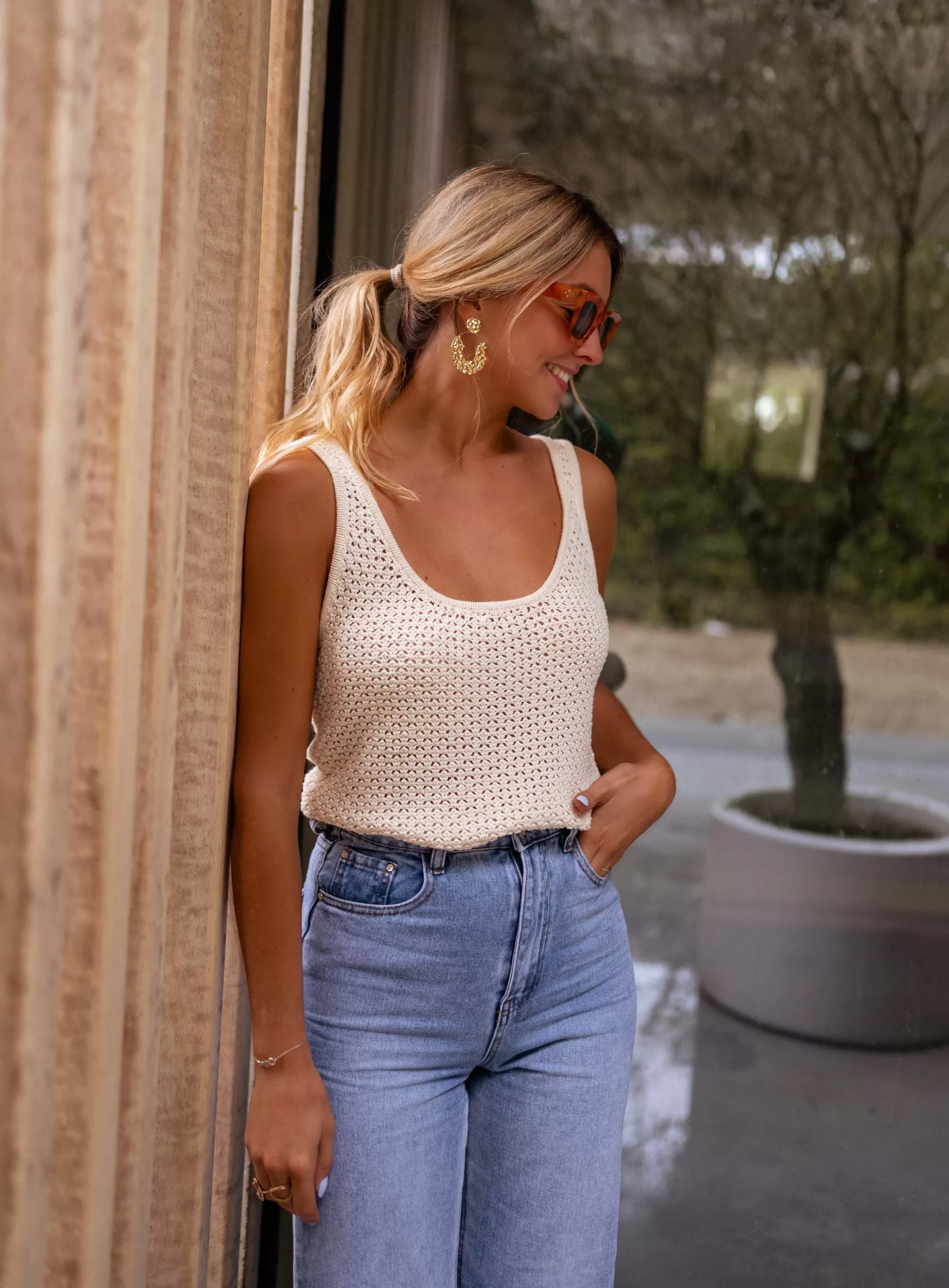 Top Camil Ecru In Crochet | Top In Crochet | Ready To-Porter Online | -Easy Clothes Best