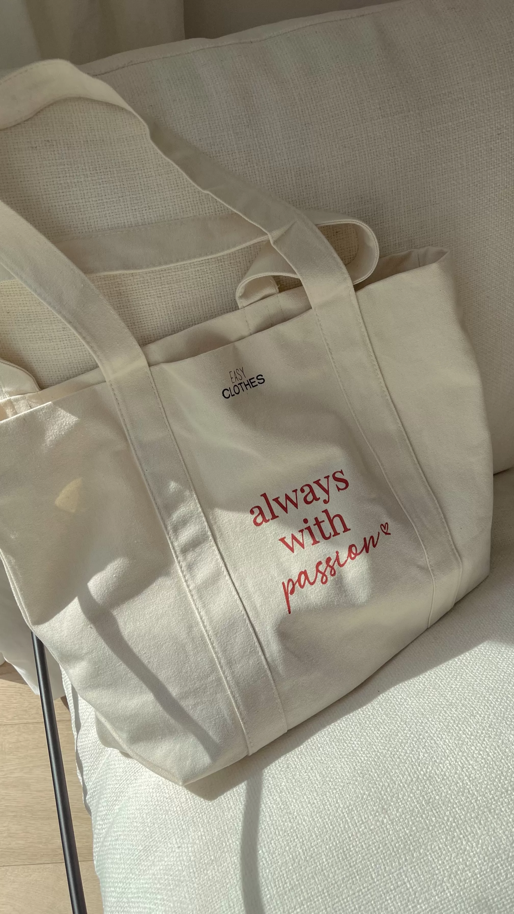 Tote Bag "Always With Passion - -Easy Clothes Clearance