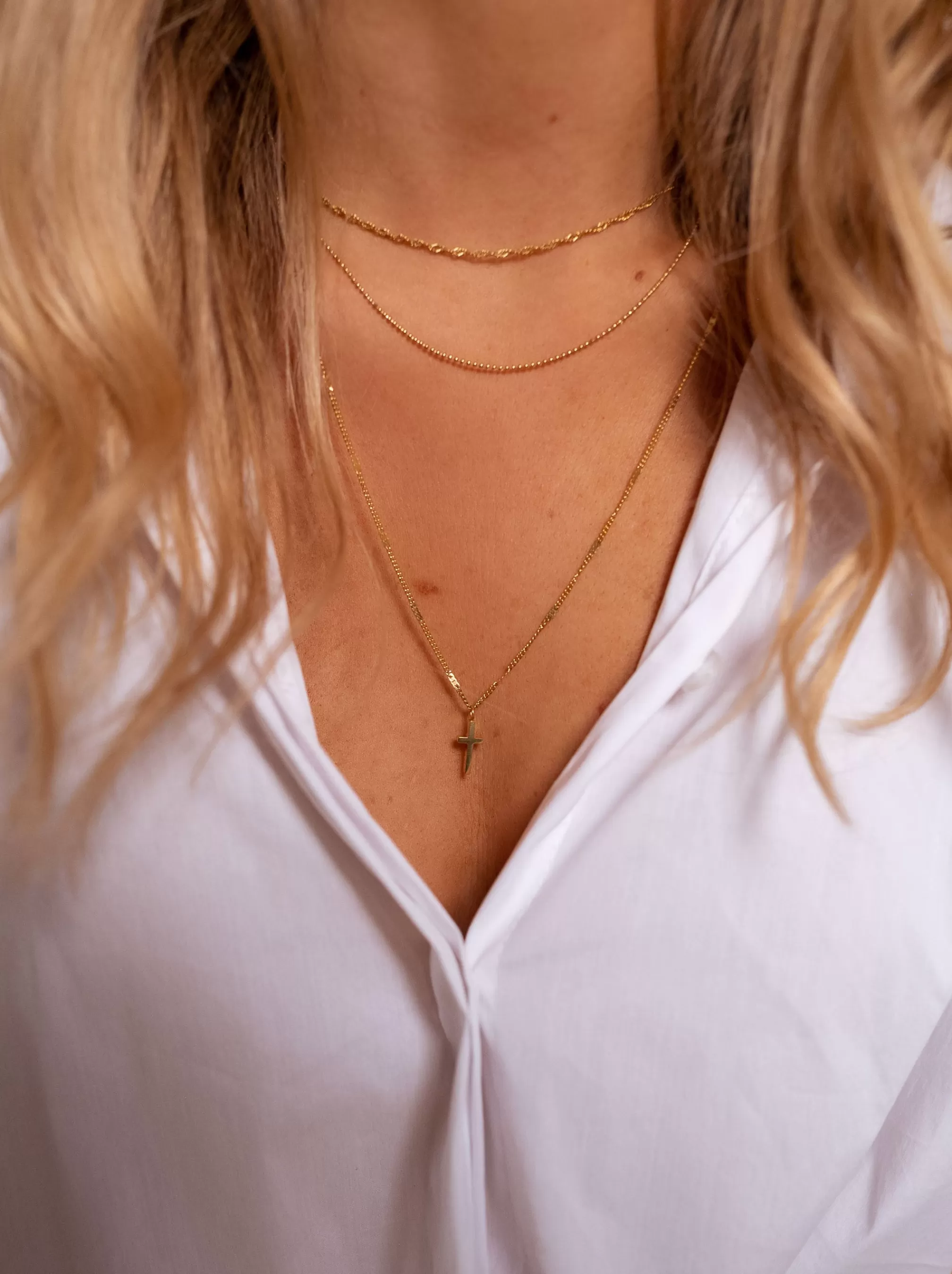 Triple Row Necklace | Golden | Stainless Steel | Jewelry-Easy Clothes Flash Sale