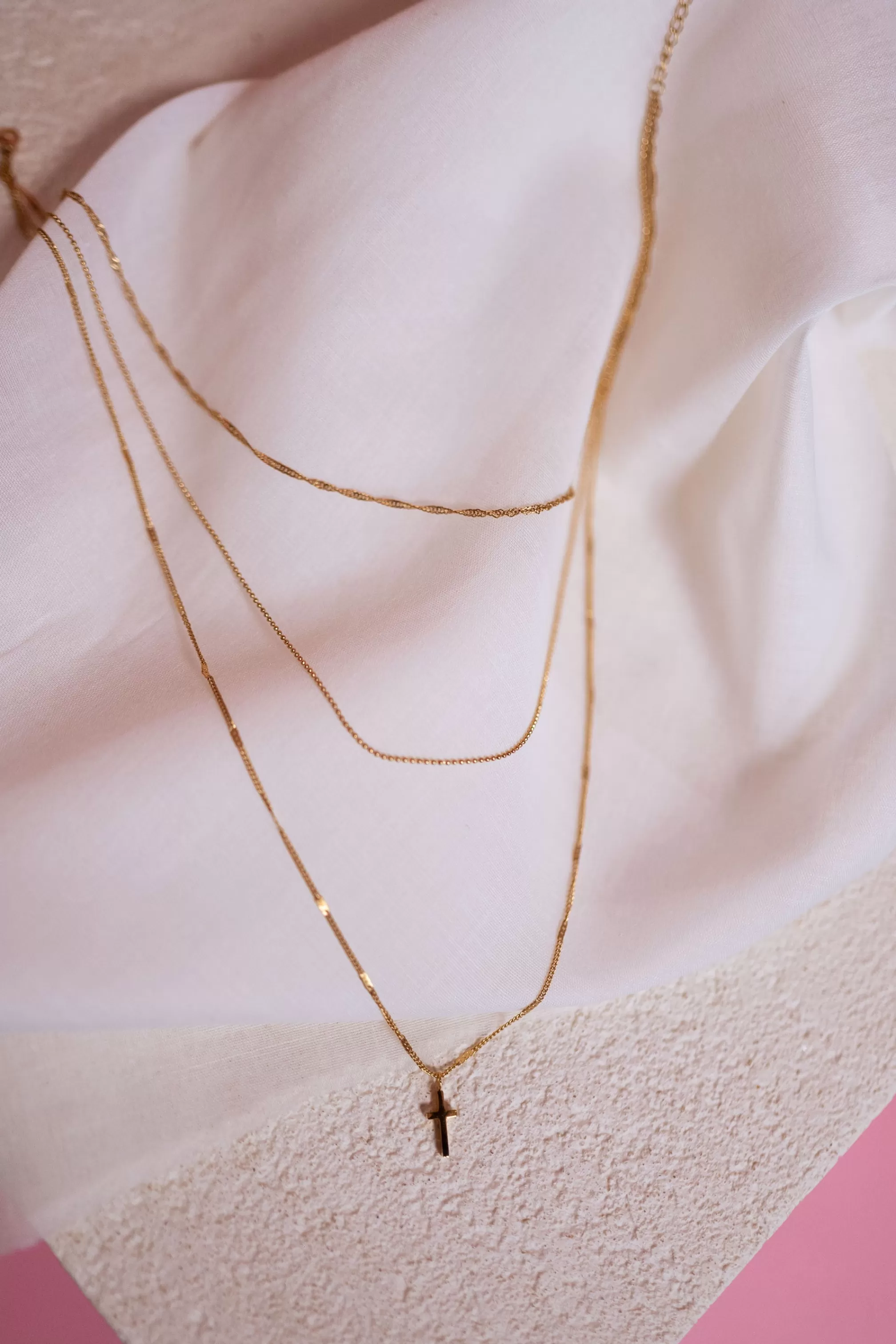 Triple Row Necklace | Golden | Stainless Steel | Jewelry-Easy Clothes Flash Sale